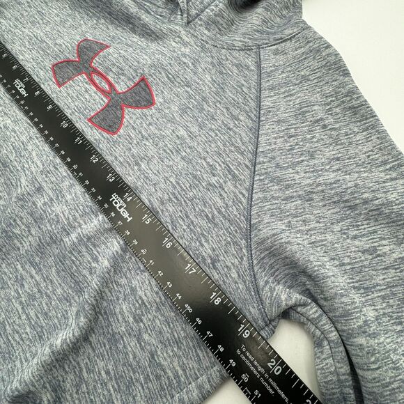 UNDER ARMOUR | Womens Medium Blue Gray Storm Fleece Logo Twist Hoodie Sweatshirt - Picture 6 of 8